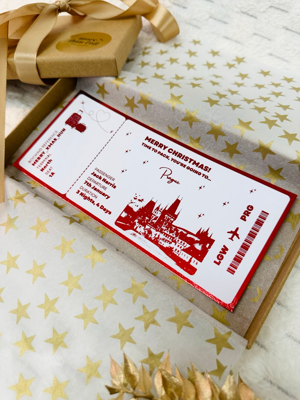 Any Destination Holiday Surprise Foil Ticket | Custom Made