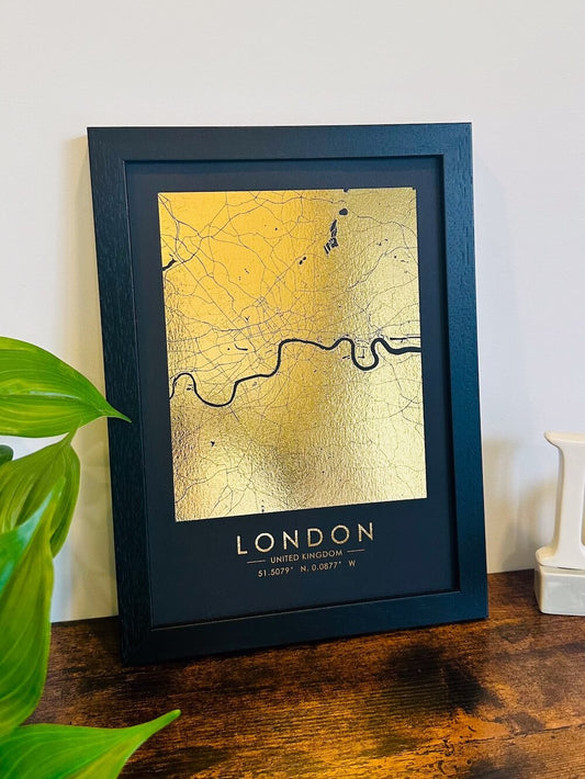 Custom Foil Map Prints Any Location