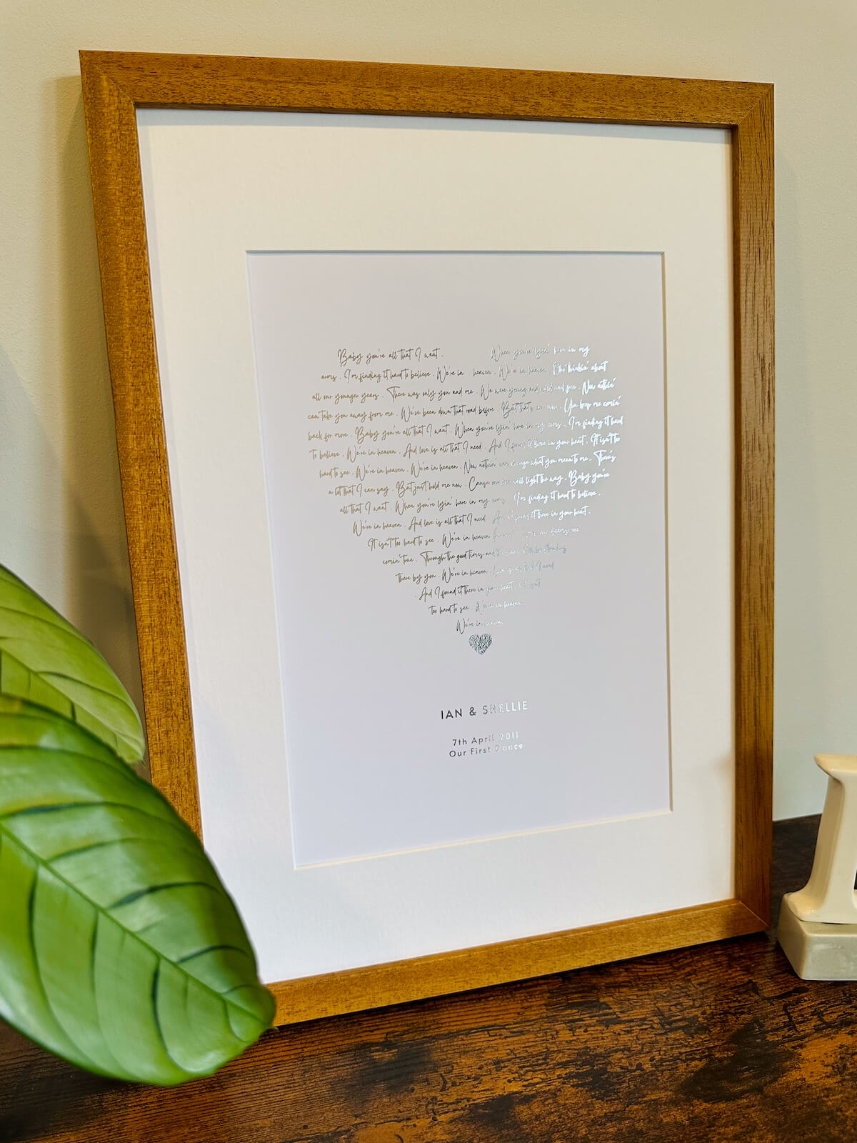 Personalized A4 Foil Metallic Song Lyrics - First sold Dance Lyrics - First Anniversary Gifts - Wedding Song Lyrics - Favorite Song Lyrics