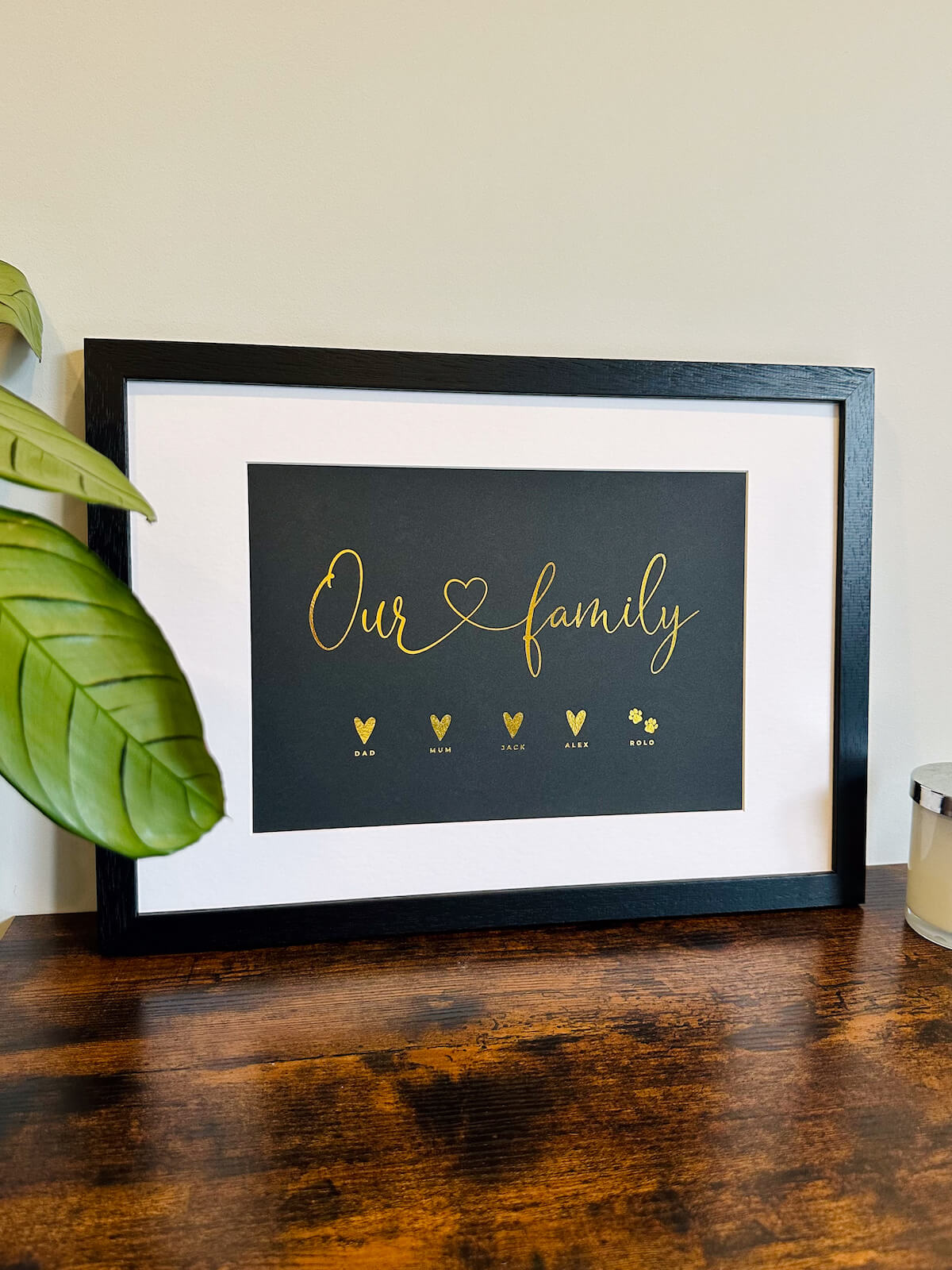 Custom Family Name Foil Print