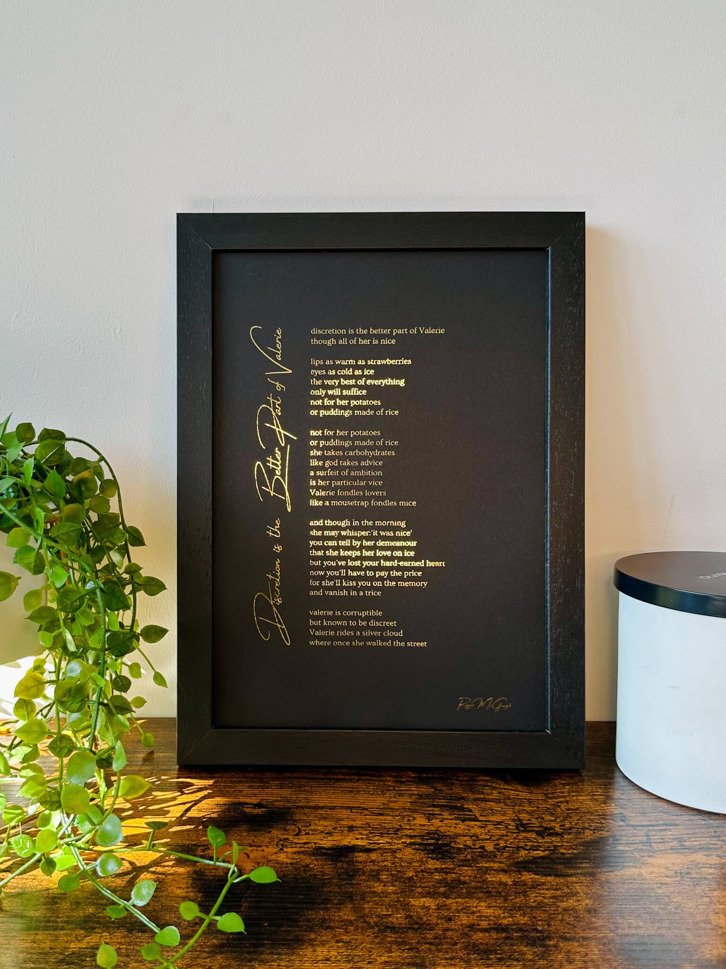 Favourite Poem or Text | Custom Metallic Foil Print