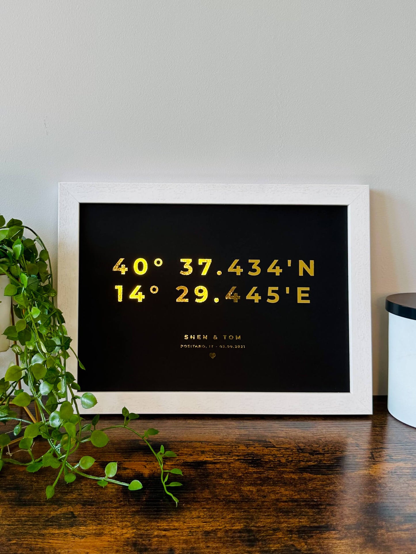 Custom Latitude Coordinates | Metallic Foil Print