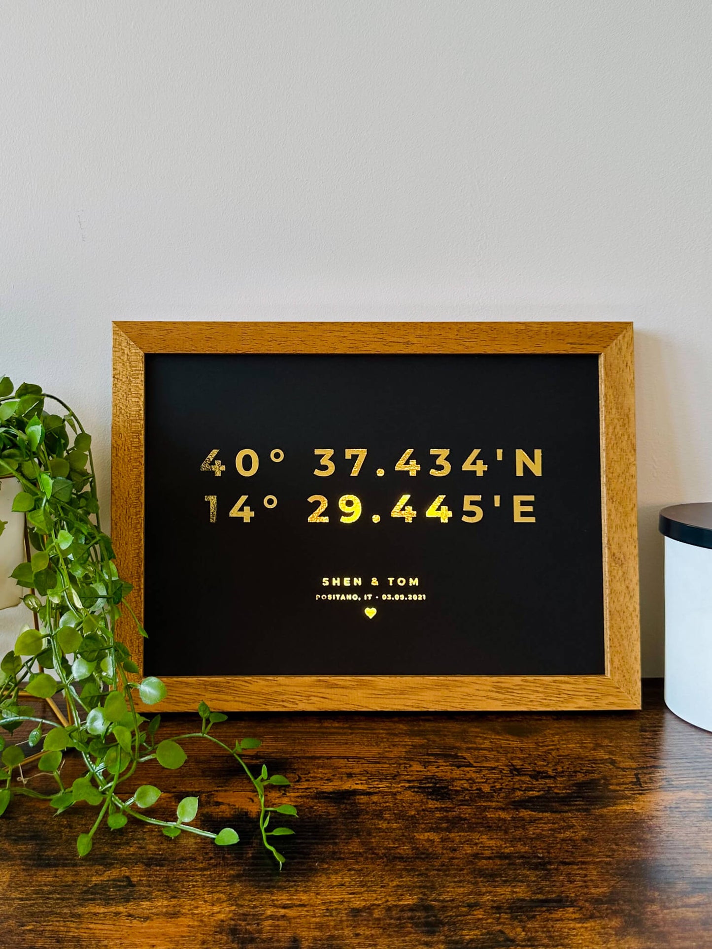 Custom Latitude Coordinates | Metallic Foil Print