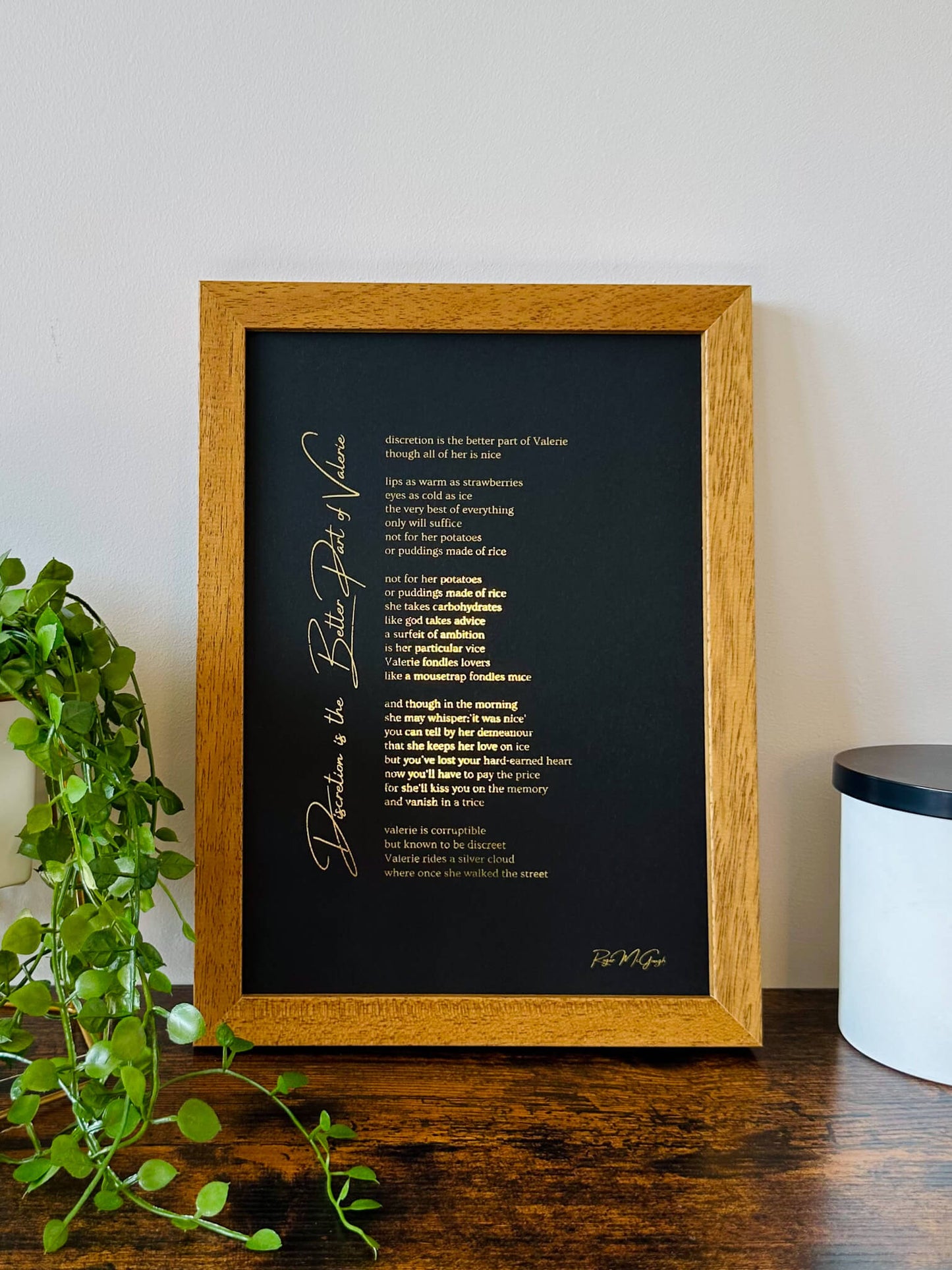 Favourite Poem or Text | Custom Metallic Foil Print