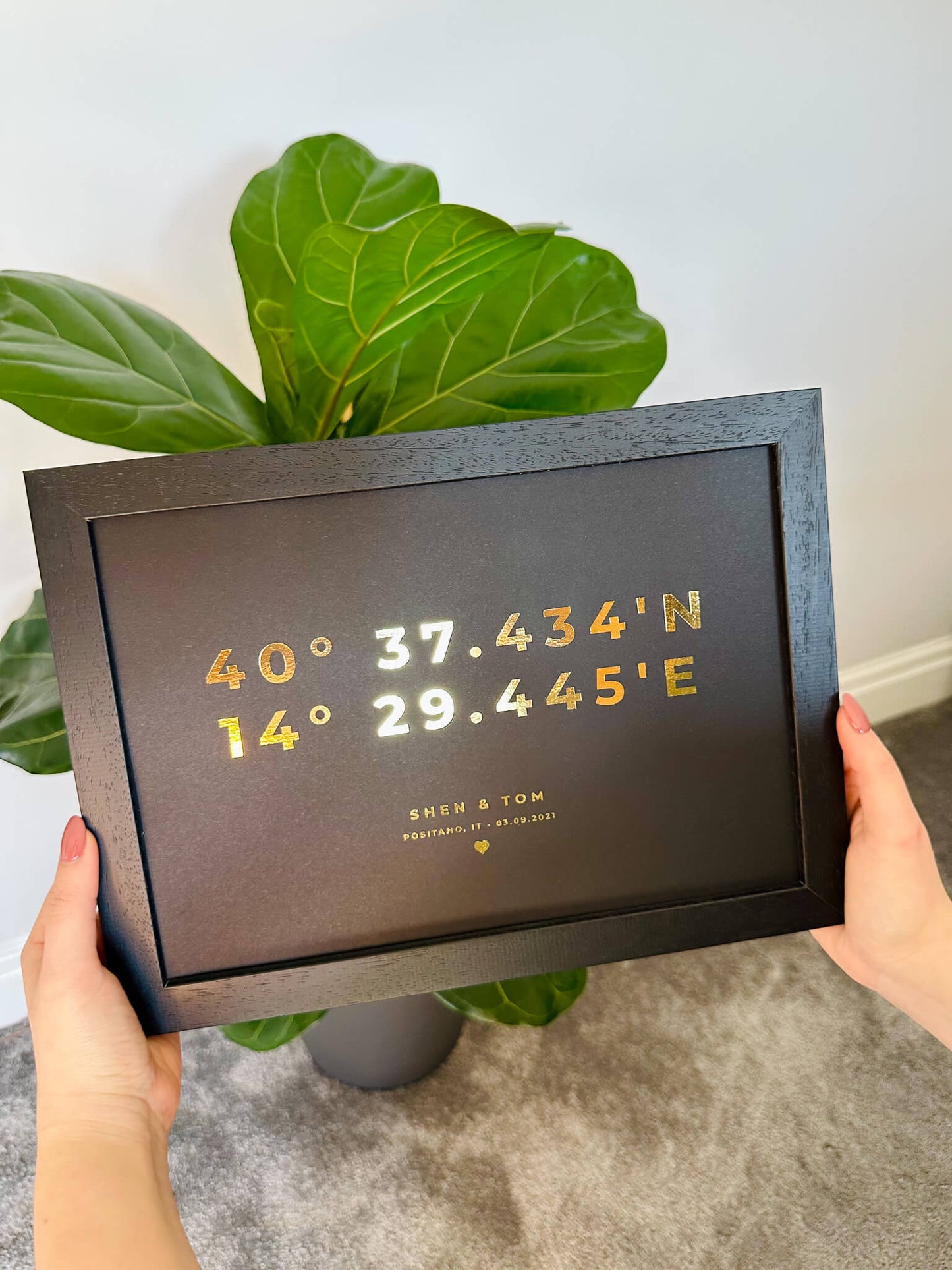 Custom Latitude Coordinates | Metallic Foil Print