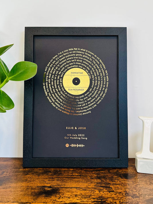 Song Lyrics | Custom Metallic Foil Print