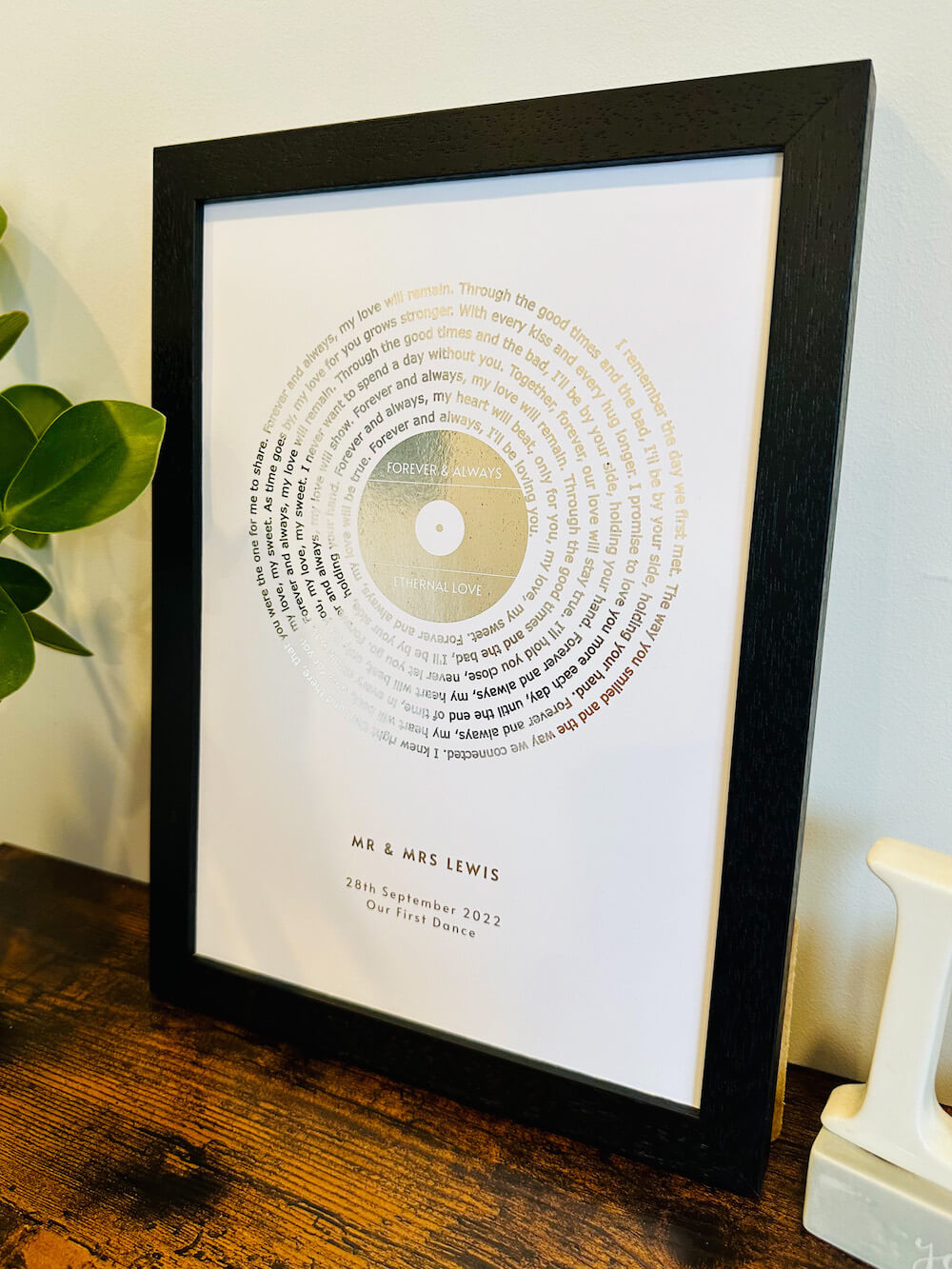 Song Lyrics | Custom Metallic Foil Print