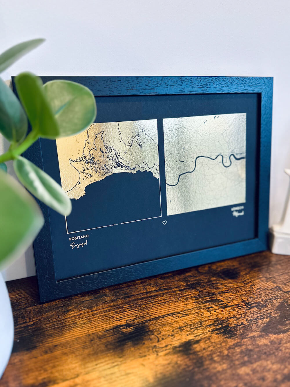 Any 2 Locations | Custom Square Map Foil Print